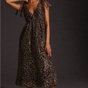 Anthropologie Leopard Print Maxi Dress - Size XS Petite